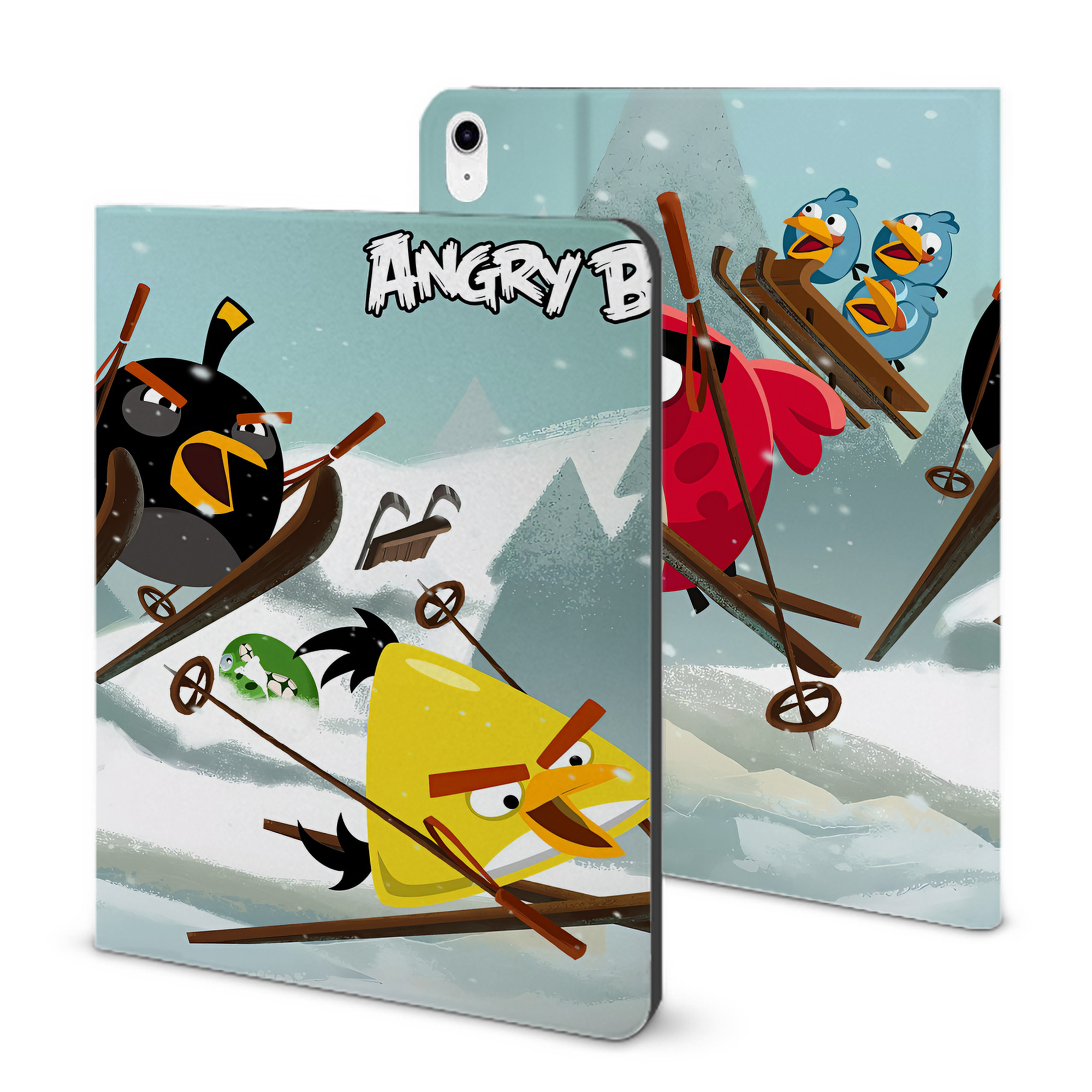 （画像用） Angry Birds アングリーバード IPad ケース ブック型 PUレザー TPU 耐衝撃 軽量 薄型 ペン収納なし 全面保護 IPad 各モデル対応